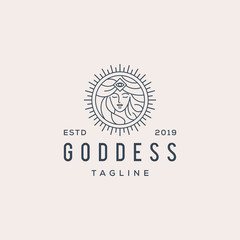 goddess beauty vector logo design
