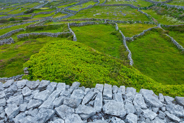 Dún Chonchúir Fort. Inishmaan Island - Inis Oirr. Aran Islands, Galway County, West Ireland,...