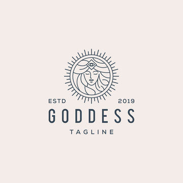 goddess beauty vector logo design
