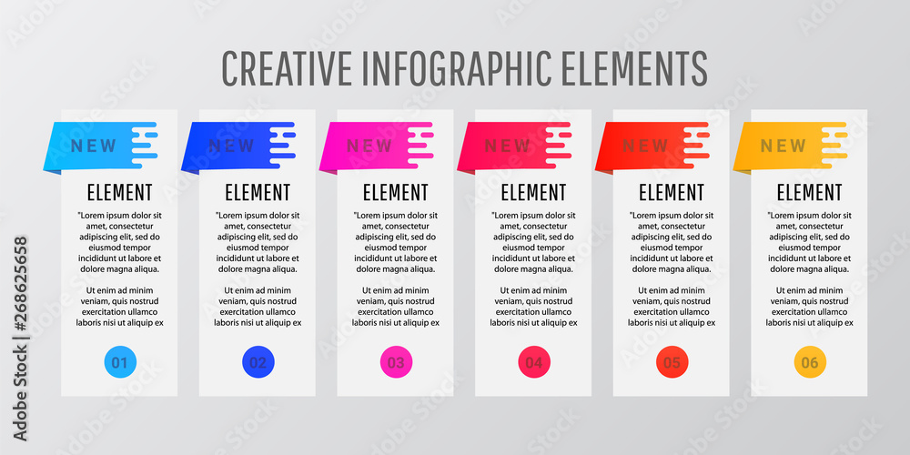 Wall mural abstract modern style design template layout for workflow layout, diagram, number options, web desig