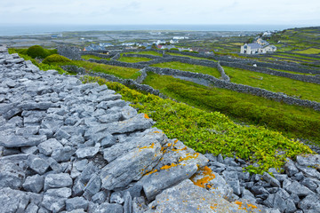 Dún Chonchúir Fort. Inishmaan Island - Inis Oirr. Aran Islands, Galway County, West Ireland,...