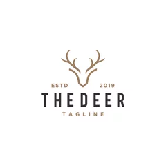 Foto op Plexiglas deer antlers vector logo design © bagus