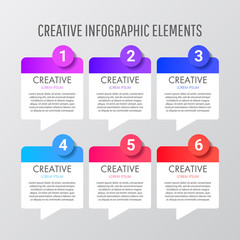 Business colorful background stickers infographic design