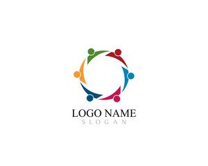Fototapeta premium Adoption and community care Logo template vector