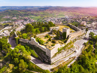 Castello di lombardia in Enna Sicily, Italy. Aerial photo