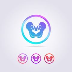 the pelvic bone logo template with a shape resembling a colorful butterfly