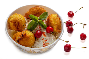 Dahi Bhalla indian tasty street food, Dahi Vada.