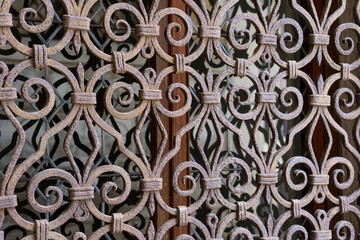 Ornamental metal frame of a window