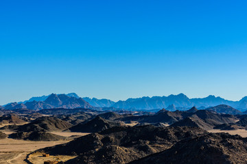 Fototapeta na wymiar Mountains in Arabian desert not far from the Hurghada city, Egypt