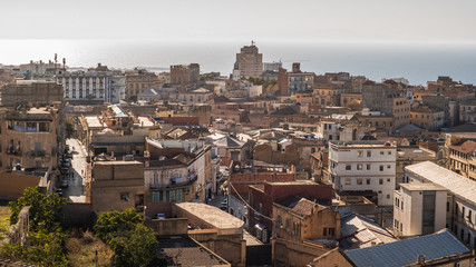 Beautiful skyline panorama view of city Mostaganem, Algeria