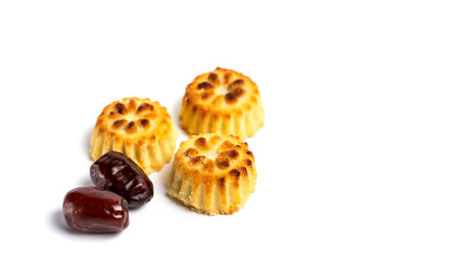 Cookies with dates isolated on white