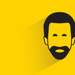 people face with drop shadow in yellow background