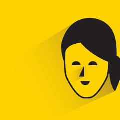 people face with drop shadow in yellow background