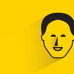 people face with drop shadow in yellow background
