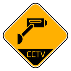 CCTV camera sign yellow signage