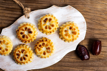 Cookies with dates on a plate