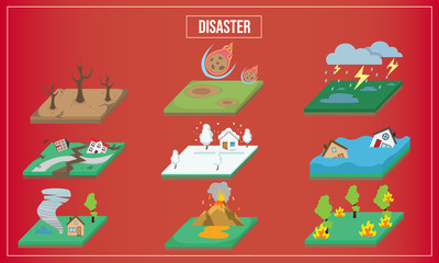 Vector Illustration of disaster of the world