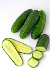 Sliced cucumber.