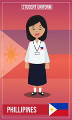 Vector illustration of Student costume of The world