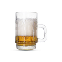 old beer mug with beer