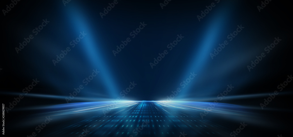 Canvas Prints dark background with spotlights.