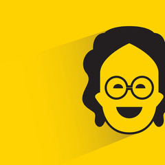 woman face with shadow in yellow background