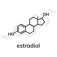 Estradiol vector icon with shadow on white background