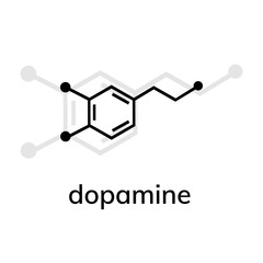 Dopamine vector icon with shadow on white background