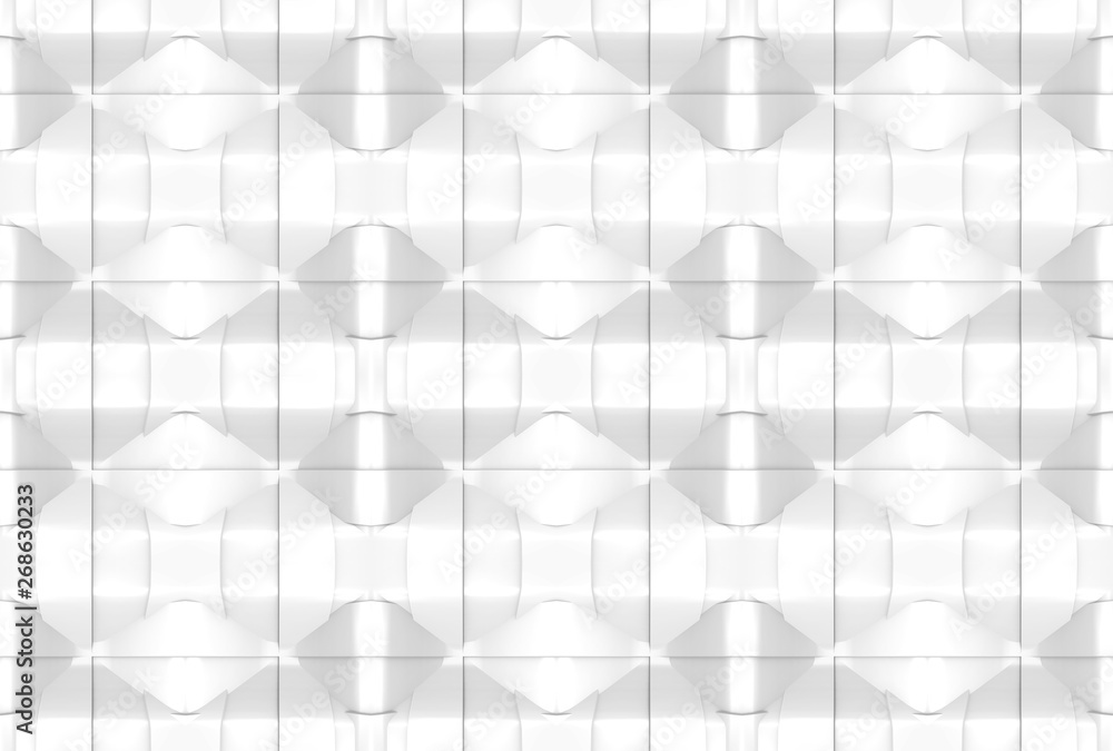 Poster 3d rendering. seamless abstract modern white curve artwork pattern design style wall texture backgro