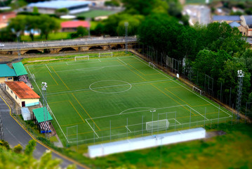 Fototapeta premium City of Haro, located in the northwest of the community of La Rioja (Spain). important locality of the wine industry and wine tourism.. football field