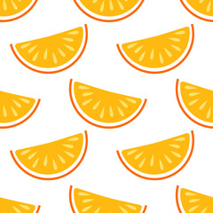 Orange fruit seamless pattern. Vector abstract background. Template for cover design. Simple graphic print, textile ornament.