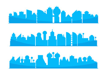 Fototapeta premium city skyline blue in white background