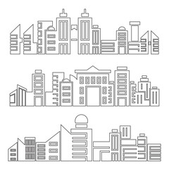 Fototapeta premium city skyscrapers skyline, outline design
