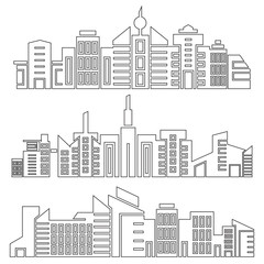 Obraz premium city skyscrapers skyline, outline design