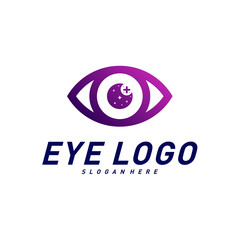 Eyes with Icons Health logo Design concept Vector. Health eye logo Template. Icon symbol.
