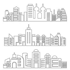 Obraz premium city skyscrapers skyline, outline design