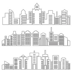 Fototapeta premium city skyscrapers skyline, outline design