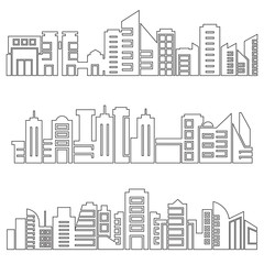 city skyscrapers skyline, outline design