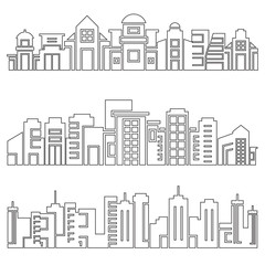 city skyscrapers skyline, outline design