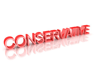 3D Rendering of text saying Conservative