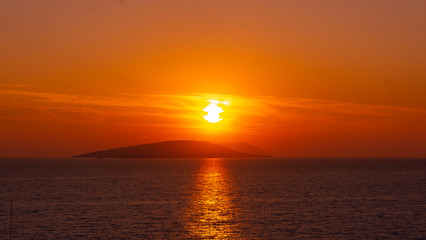 a beautiful sunset over one of the many islands in Croatia, Hvar island