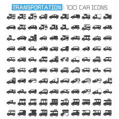 car and vehicle icons set