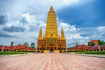  Pagoda of Bang Tong Temple in Thailand. - 268634491