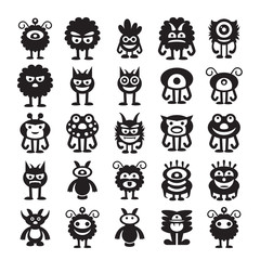Obraz premium monster avatar character icons vector
