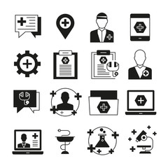 medical and pharmaceutical icons set