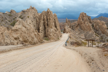 National Route 40 crosses the 'Quebrada de las Flechas' (Broken Arrows), Salta Province, Argentina