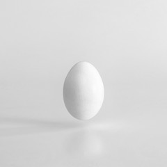 White egg on a wite uniform background.