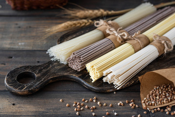 Gluten-free noodles of various kinds.