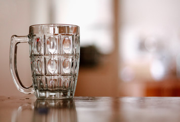 empty glass mug on the table