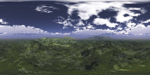 Fototapeta na wymiar Panorama of landscape. Environment map. HDRI . equidistant projection. Spherical panorama. panorama 360